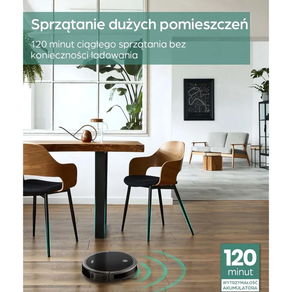 Robot sprzątający TCL Sweeva 1000, czarny, akumulatorowy