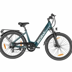 Rower elektryczny damski Bikfun AMAK00053, koła 26'', ciemnozielony