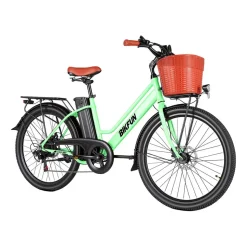 Rower elektryczny damski Bikfun AMAK00052, koła 26'', zielony