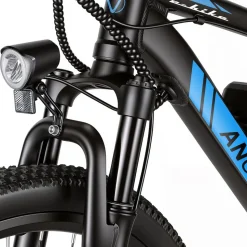 Rower elektryczny MTB Ancheer, 27,5”, czarny z niebieskimi elementami