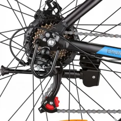 Rower elektryczny MTB Ancheer, 27,5”, czarny z niebieskimi elementami