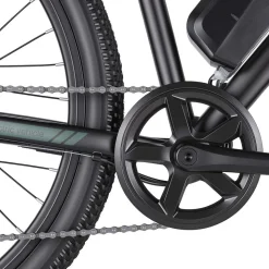 Rower elektryczny MTB Ancheer, 27,5”, czarny z zielonymi elementami