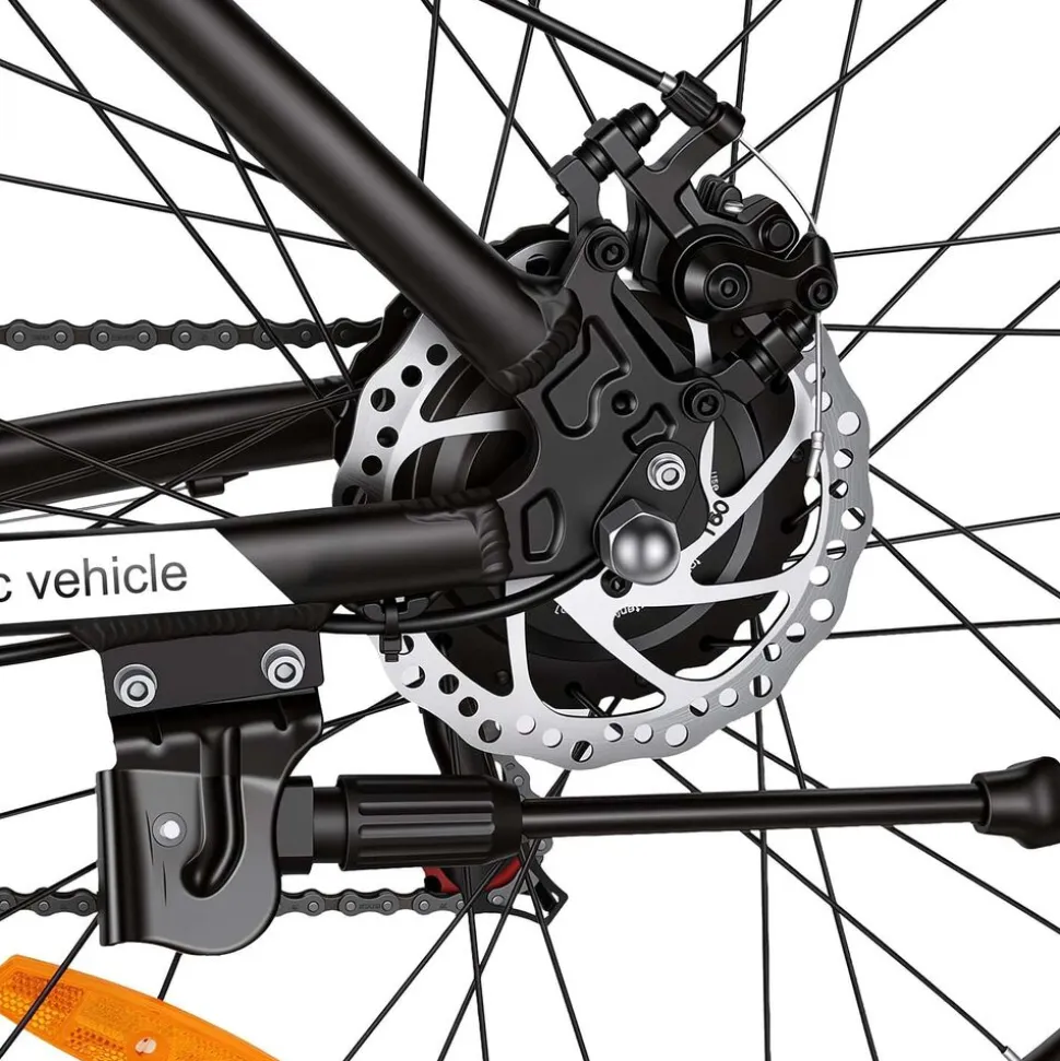 Rower elektryczny MTB Ancheer, 27,5”, czarny z białymi elementami