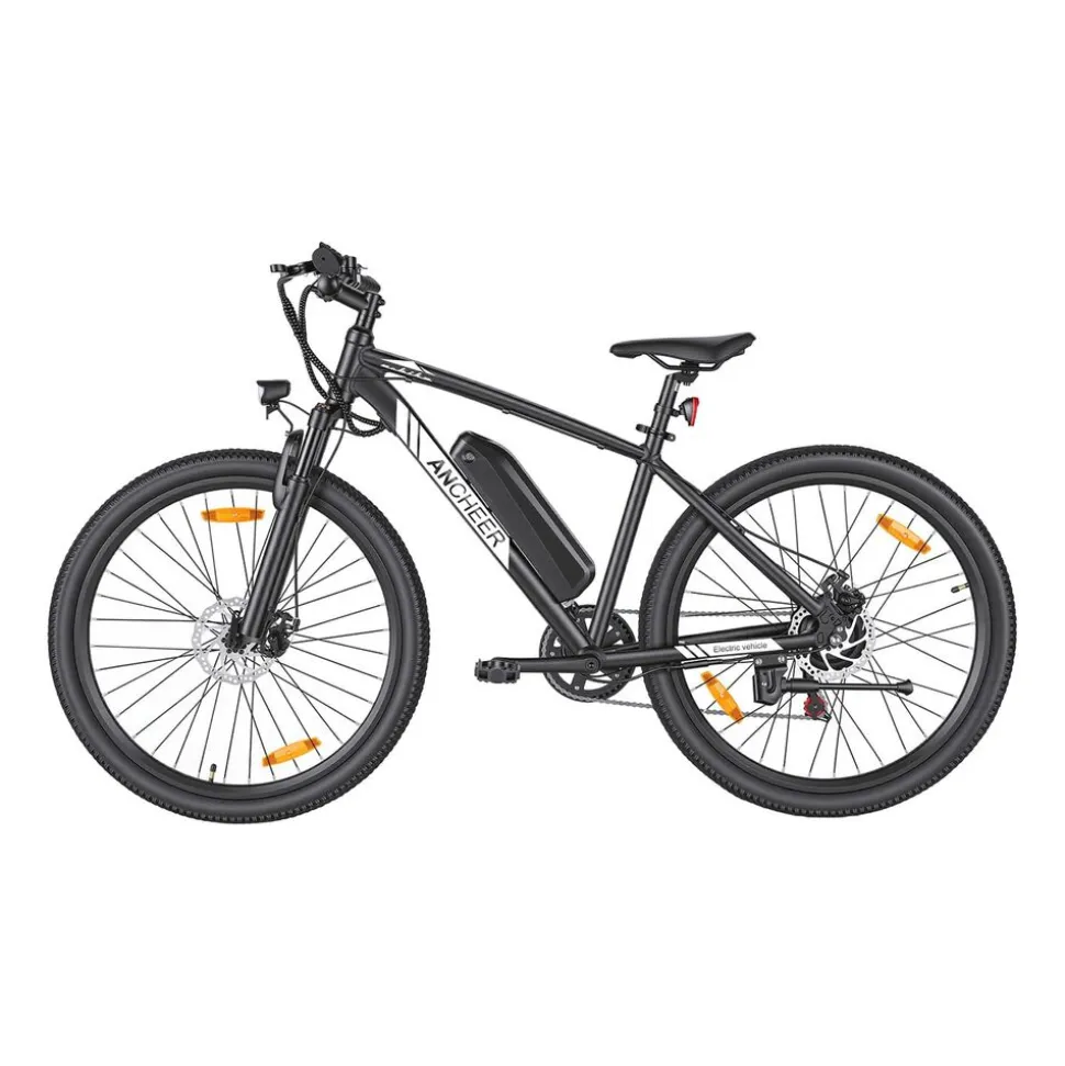 Rower elektryczny MTB Ancheer, 27,5”, czarny z białymi elementami