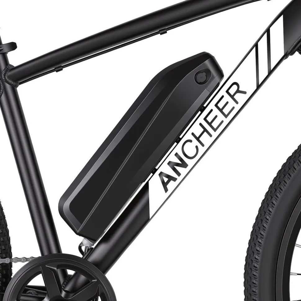 Rower elektryczny MTB Ancheer, 27,5”, czarny z białymi elementami