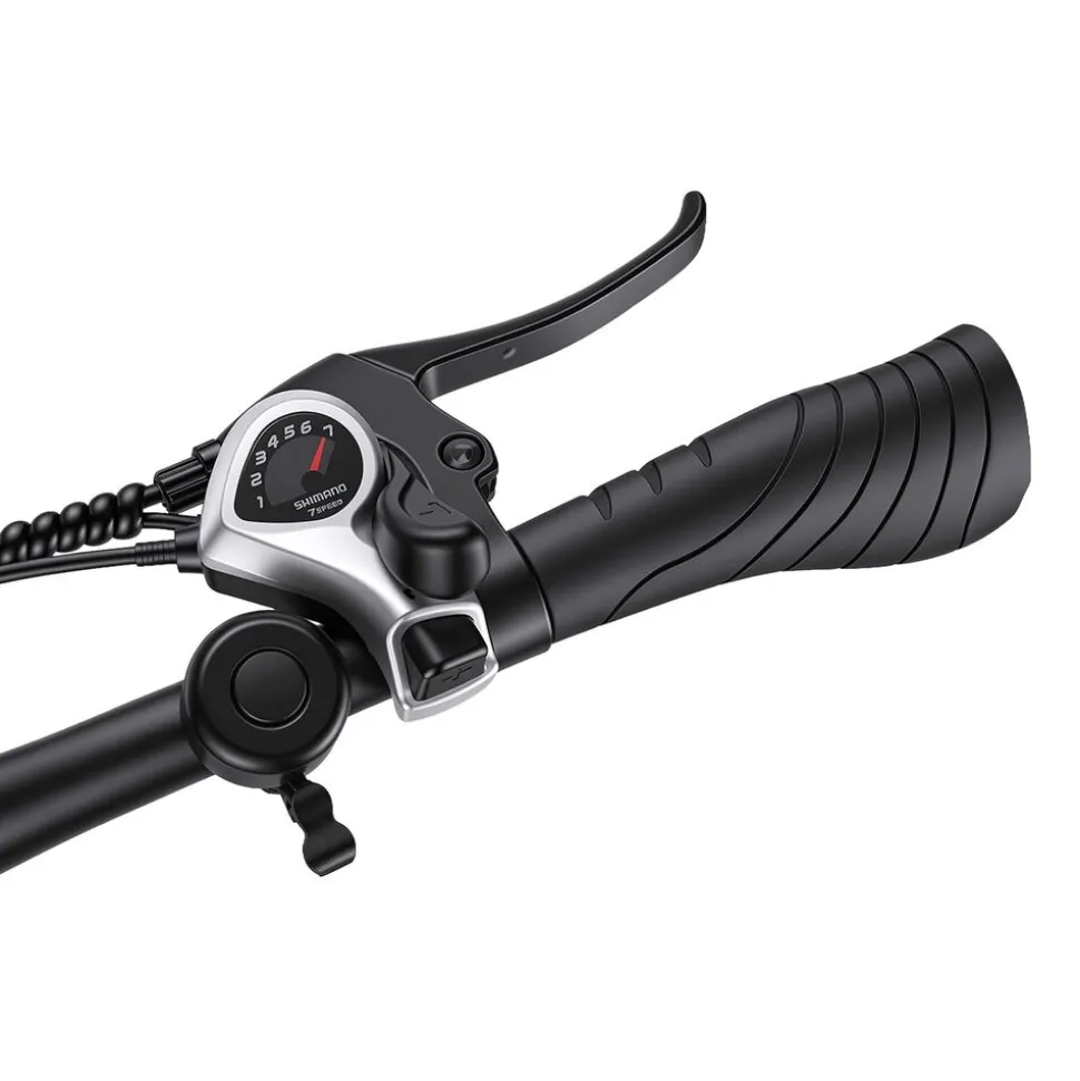 Rower elektryczny MTB Ancheer, 27,5”, czarny z białymi elementami
