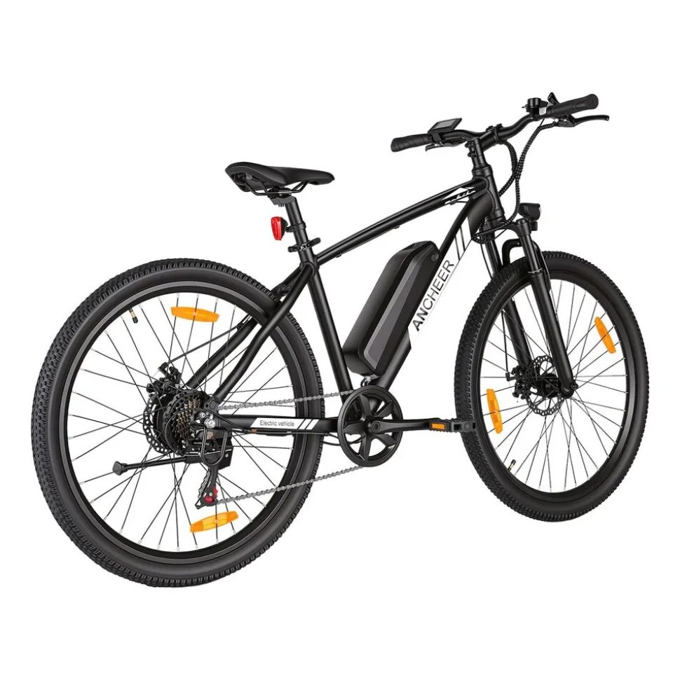 Rower elektryczny MTB Ancheer, 27,5”, czarny z białymi elementami