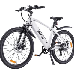 Rower elektryczny MTB Bikfun AMAK00054, koła 26'', biały