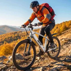 Rower elektryczny MTB Bikfun AMAK00054, koła 26'', biały