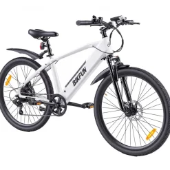 Rower elektryczny MTB Bikfun AMAK00054, koła 26'', biały