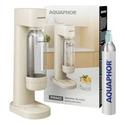 Saturator Aquaphor Primo, butelka 1 l, nabój CO2, kremowy
