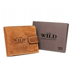Skórzany portfel męski Always Wild, 10 x 12 x 2,5 cm