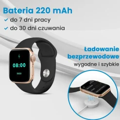 Smartwatch Extralink Lifestyle F89, 2 opaski, złoty