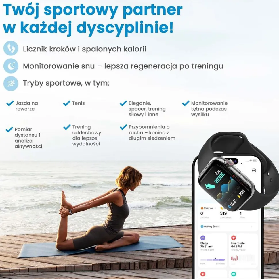Smartwatch Extralink Lifestyle Watch9, 2 opaski, srebrny