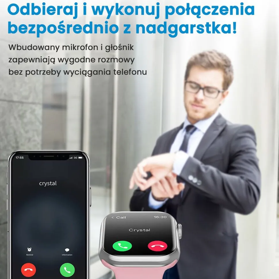 Smartwatch Extralink Lifestyle Watch9, 2 opaski, srebrny