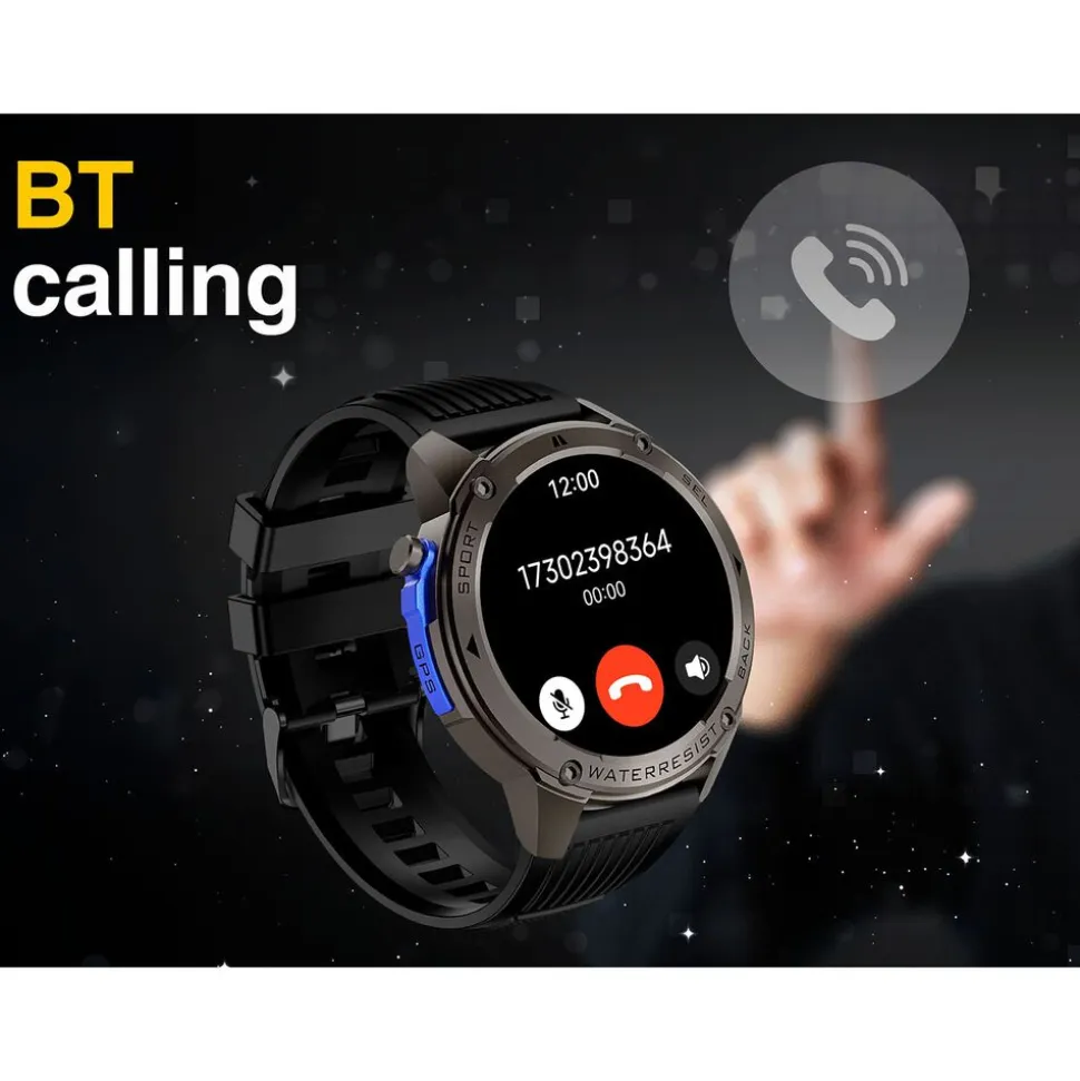 Smartwatch Tracer GP-Fit2, 1,43'', wodoodporny, 2 paski, czarny, granatowy