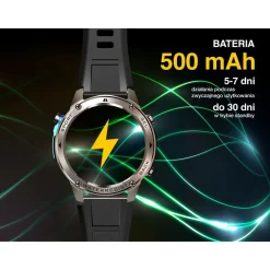 Smartwatch Tracer GP-Fit2, 1,43'', wodoodporny, 2 paski, czarny, granatowy