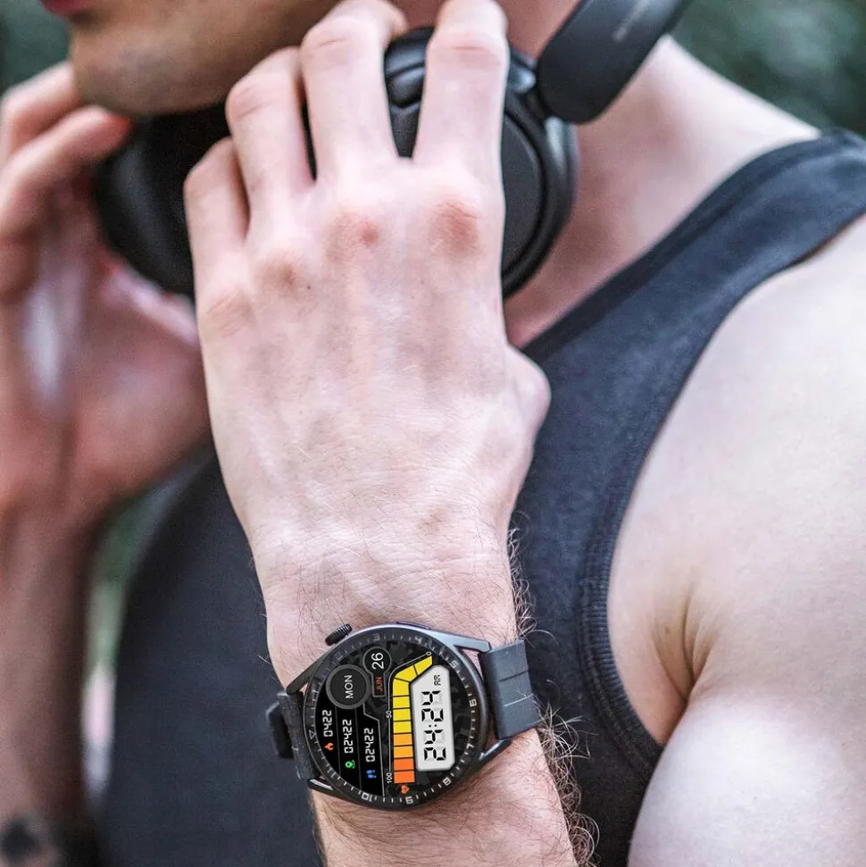 Smartwatch Tracer SM9 PulseRay, 1,46”, czarny