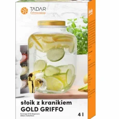 Słoik z kranikiem 4 l Tadar Gold Griffo