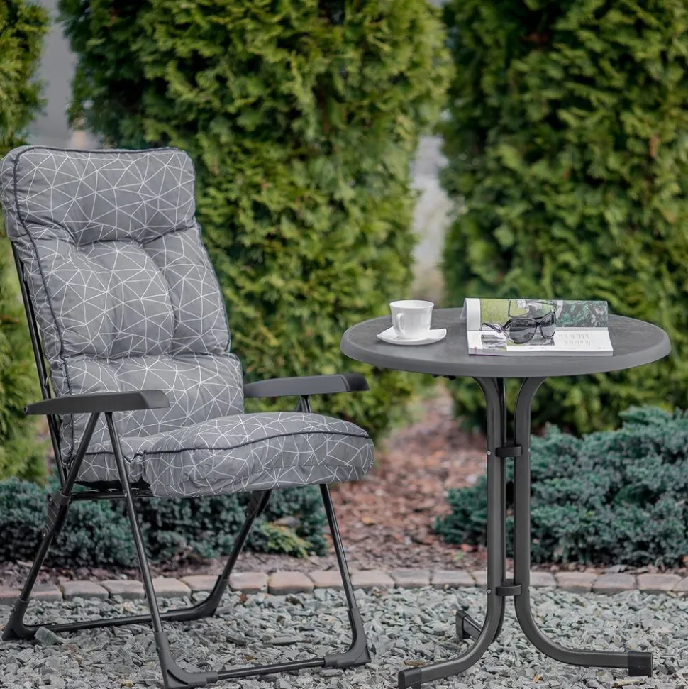 Stół ogrodowy Patio Pizarra Dine & Relax, okrągły, 60 cm