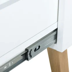 Stolik kawowy 90 x 35 x 60 cm Frisk, z przeszklonym blatem, biały
