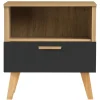 Stolik nocny Frisk 50 cm, skandynawski styl, czarny