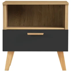 Stolik nocny Frisk 50 cm, skandynawski styl, czarny
