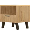 Stolik nocny Frisk 50 cm, skandynawski styl, naturalny dąb