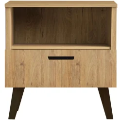 Stolik nocny Frisk 50 cm, skandynawski styl, naturalny dąb