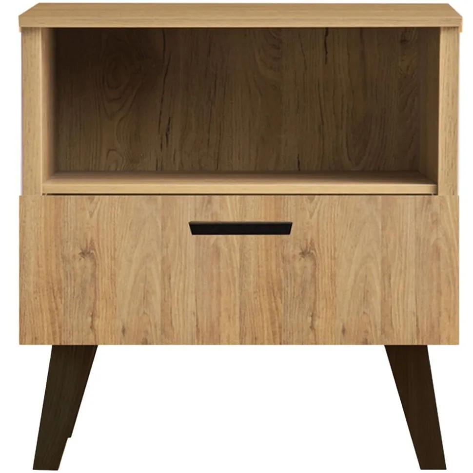 Stolik nocny Frisk 50 cm, skandynawski styl, naturalny dąb