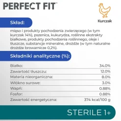 Sucha karma Perfect Fit Sterile 1+, dla dorosłych kotów, 7 kg