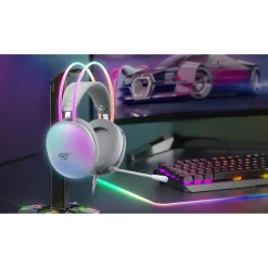 Słuchawki gamingowe Havit H2037d, RGB, białe