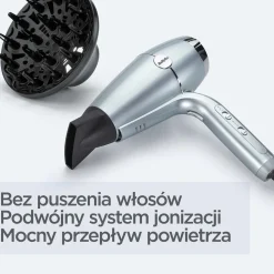 Suszarka BaByliss Hydro Fusion 2100 D773DE, 2100 W, niebieska