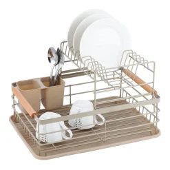 Suszarka do naczyń KingHoff, 43 x 32 x 27 cm, 2-poziomowa, beżowa