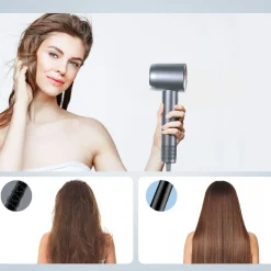 Suszarka do włosów z jonizacją KaringBee HS01, 1300 W, szara