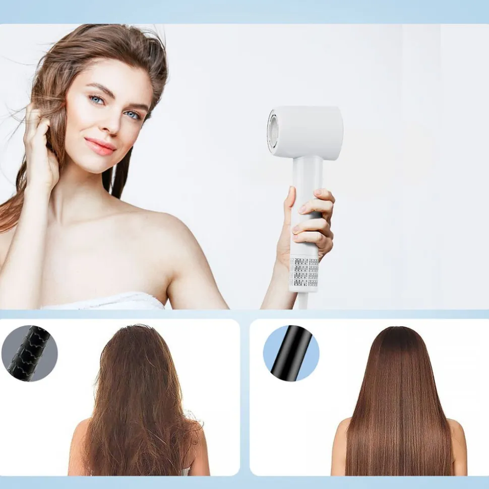 Suszarka do włosów z jonizacją KaringBee HS01, 1300 W, biała