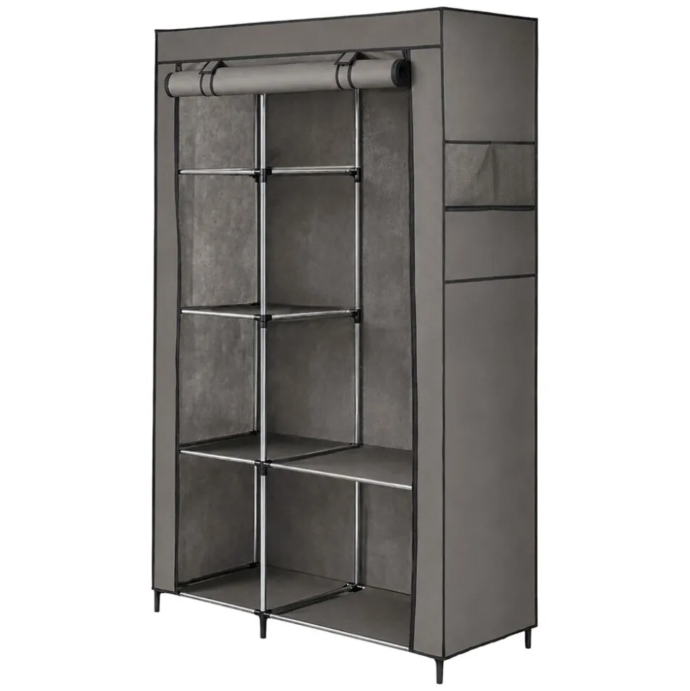 Szafa tekstylna Smukee Home, 105 x 45 x 170 cm, składana, szara