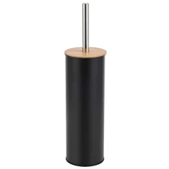 Szczotka toaletowa do WC Altom Design, w metalowej osłonie, czarna