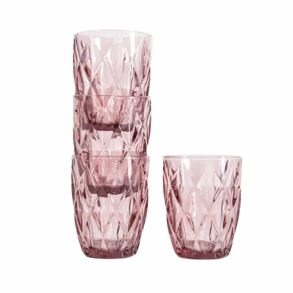 Szklanki Homla Luno, 4 sztuki, 280 ml, różowe