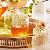Szklanki żłobione MG Home Deco, 4 sztuki, 350 ml, z musztardowym uchem