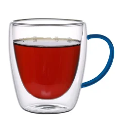 Szklanki termiczne MG Home Renza, 2 sztuki, 300 ml, z granatowym uchem