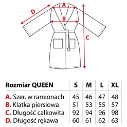 Szlafrok Comfort Queen, srebrny, XL