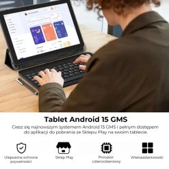 Tablet Extralink CP31, 10,1'', 128 GB, z etui, klawiaturą, myszą i rysikiem, zielony