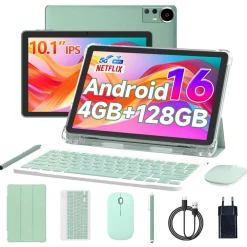 Tablet Extralink CP31, 10,1'', 128 GB, z etui, klawiaturą, myszą i rysikiem, zielony