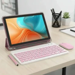 Tablet Extralink CP31 Pro, 10'', 128GB, z etui, klawiaturą, myszą i rysikiem, różowy