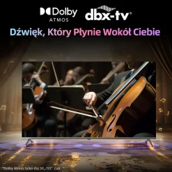 Telewizor 55” CHiQ U55QM9, bezramkowy, 4K Ultra HD, Google TV
