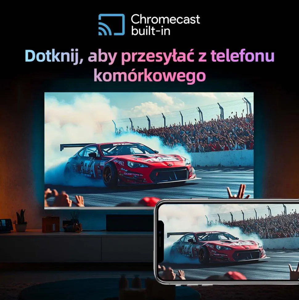 Telewizor 55” CHiQ U55QM9, bezramkowy, 4K Ultra HD, Google TV