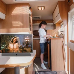 Telewizor przenośny 24” METZ 24MPE7000, FHD, Google TV, biały