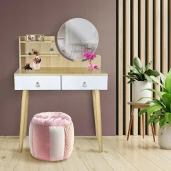 Toaletka kosmetyczna z lustrem Jumi Scandi, 120 x 40 x 80 cm