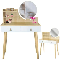 Toaletka kosmetyczna z lustrem Jumi Scandi, 120 x 40 x 80 cm